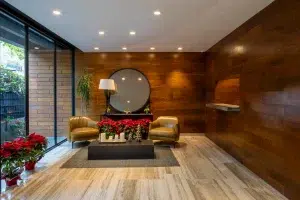 Interior de departamento de lujo en Polanco con diseño contemporáneo y acabados premium